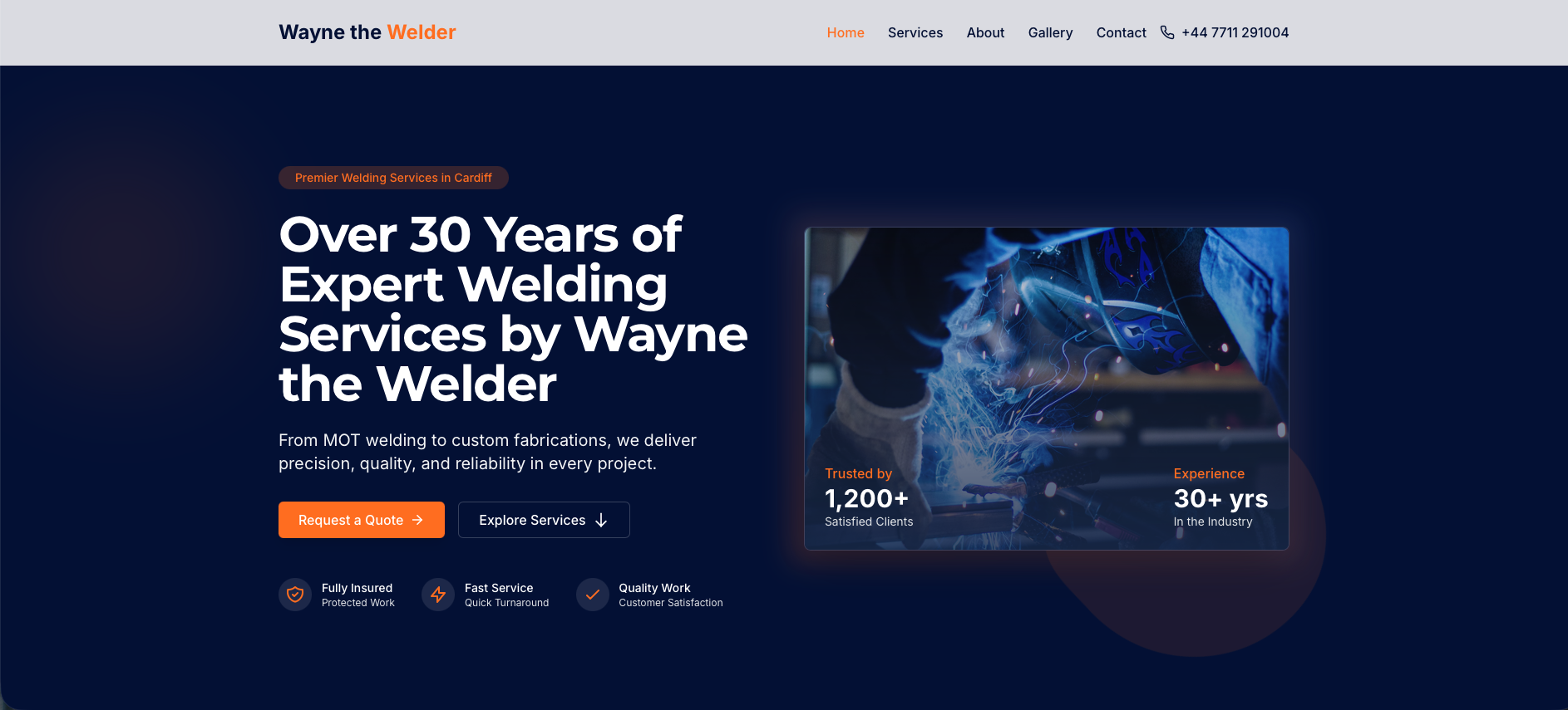 Preview of Wayne The Welder website project